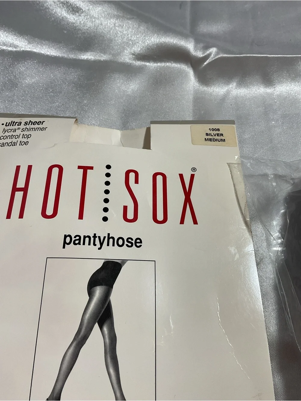 Hot Sox Silver Pantyhose Packaging